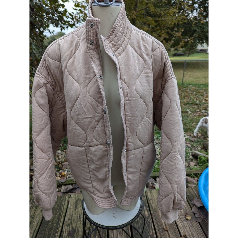 NWT Blank NYC Beige 100% Cotton Puffer Style Jkt Sz M